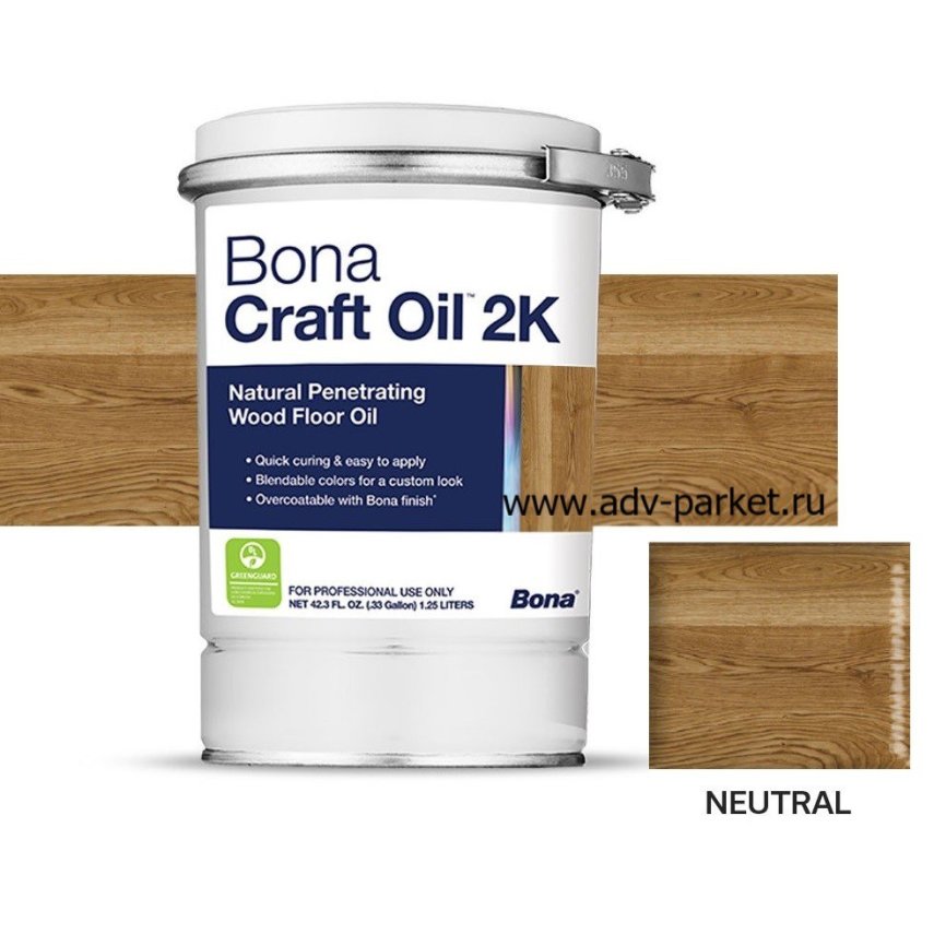 Фото товара Масло для паркета и древесины Bona Craft Oil 2K цветное