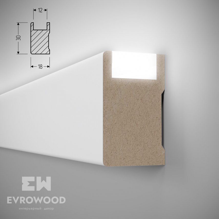 Фото товара Декоративная рейка для LED подсветки Evrowood R 010