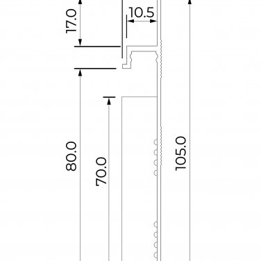 Фото товара Теневой профиль серебристый глянцевый 105 мм Ликорн